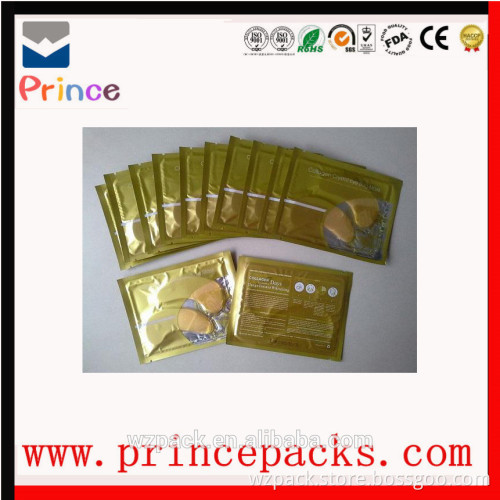 Custom print three sides seal facial mask bag for mask or eye mask packaging